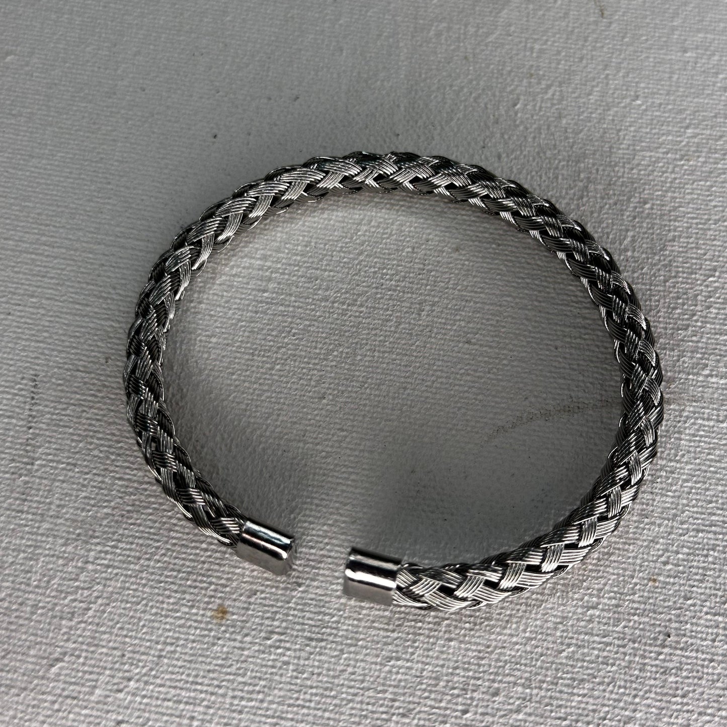 Braided Cuff Bracelet-Silver
