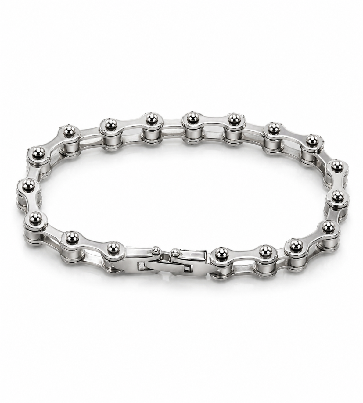 Stainless Steel Bicycle Chain-Inspired Bracelet