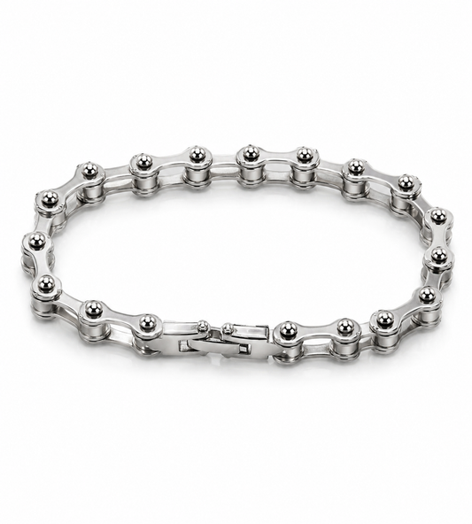 Stainless Steel Bicycle Chain-Inspired Bracelet