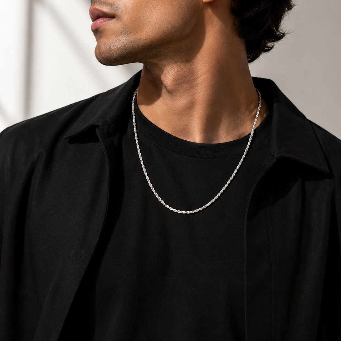 Twisted Rope Chain-Silver