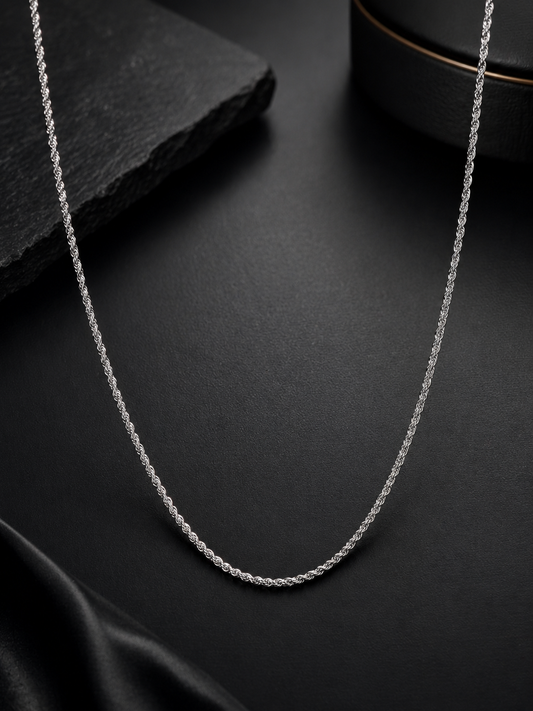 Twisted Rope Chain-Silver