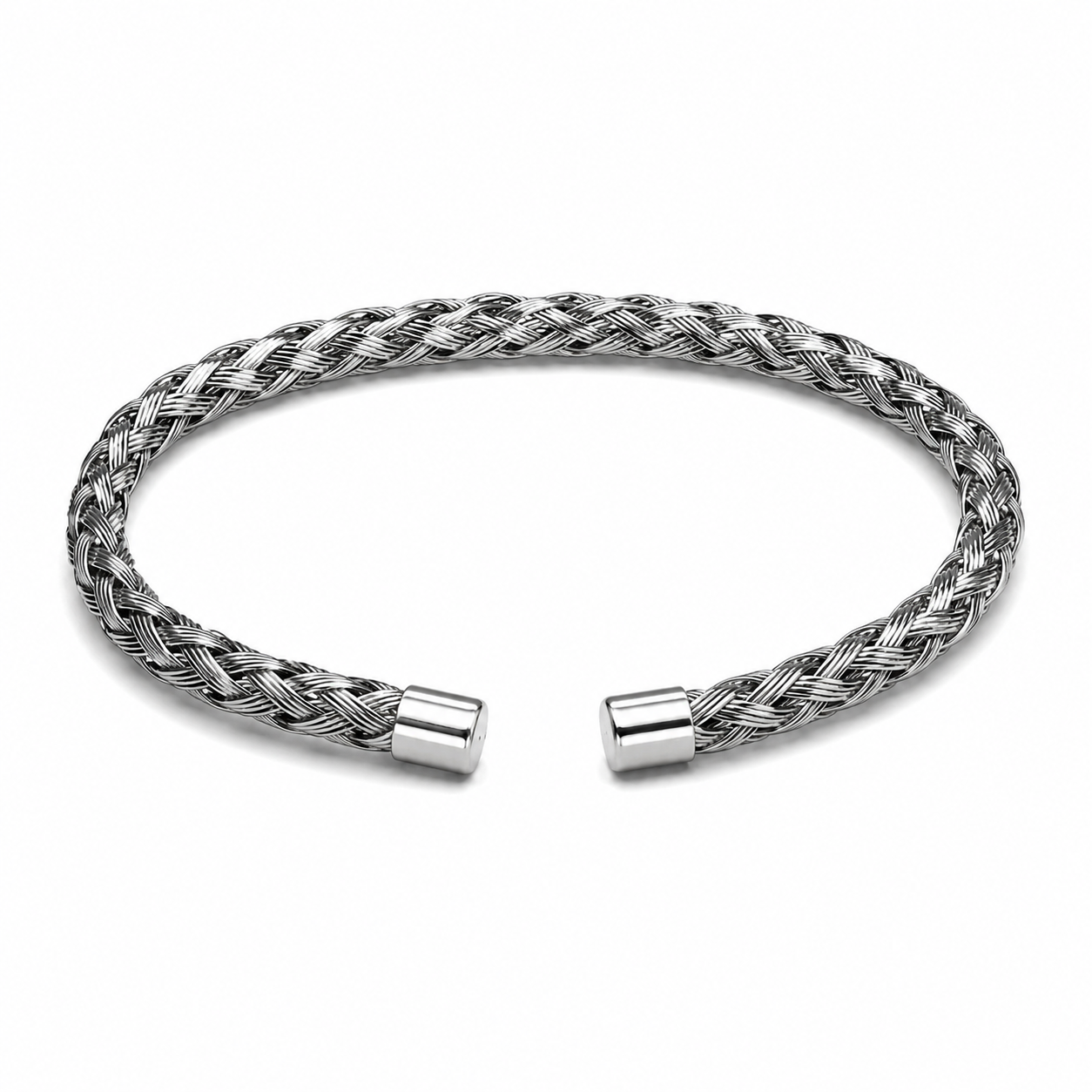 Braided Cuff Bracelet-Silver
