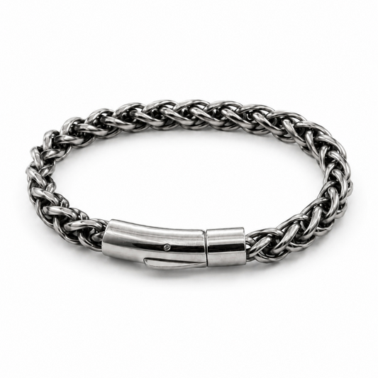 Prince Of Wales Chain Bracelet-Charcoal Silver