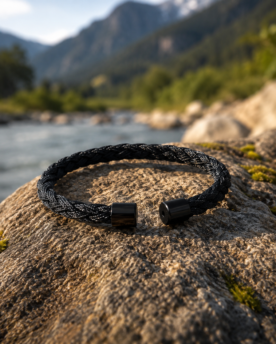 Braided Cuff Bracelet-Black